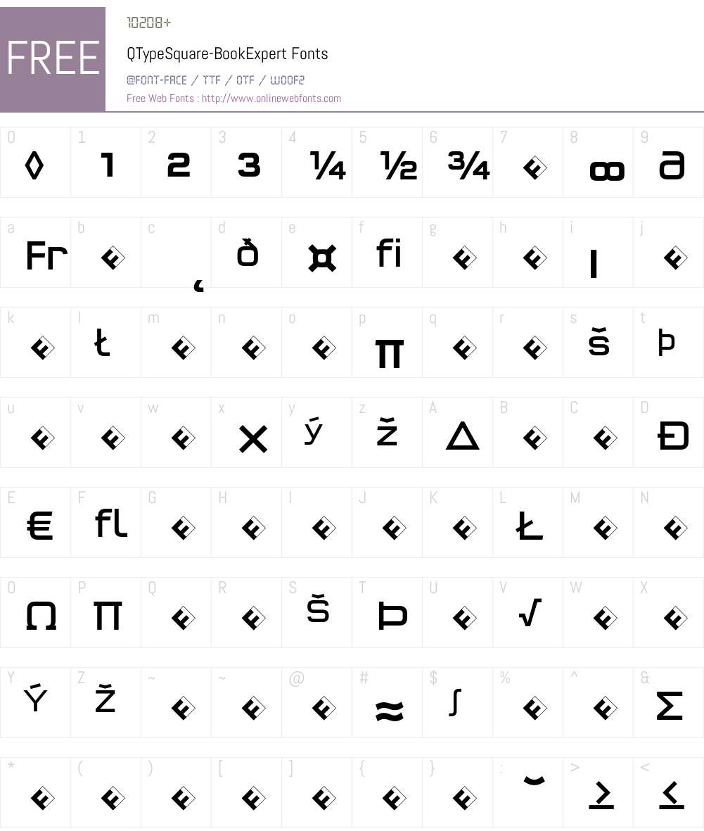 QTypeSquare-BookExpert Font Screenshots