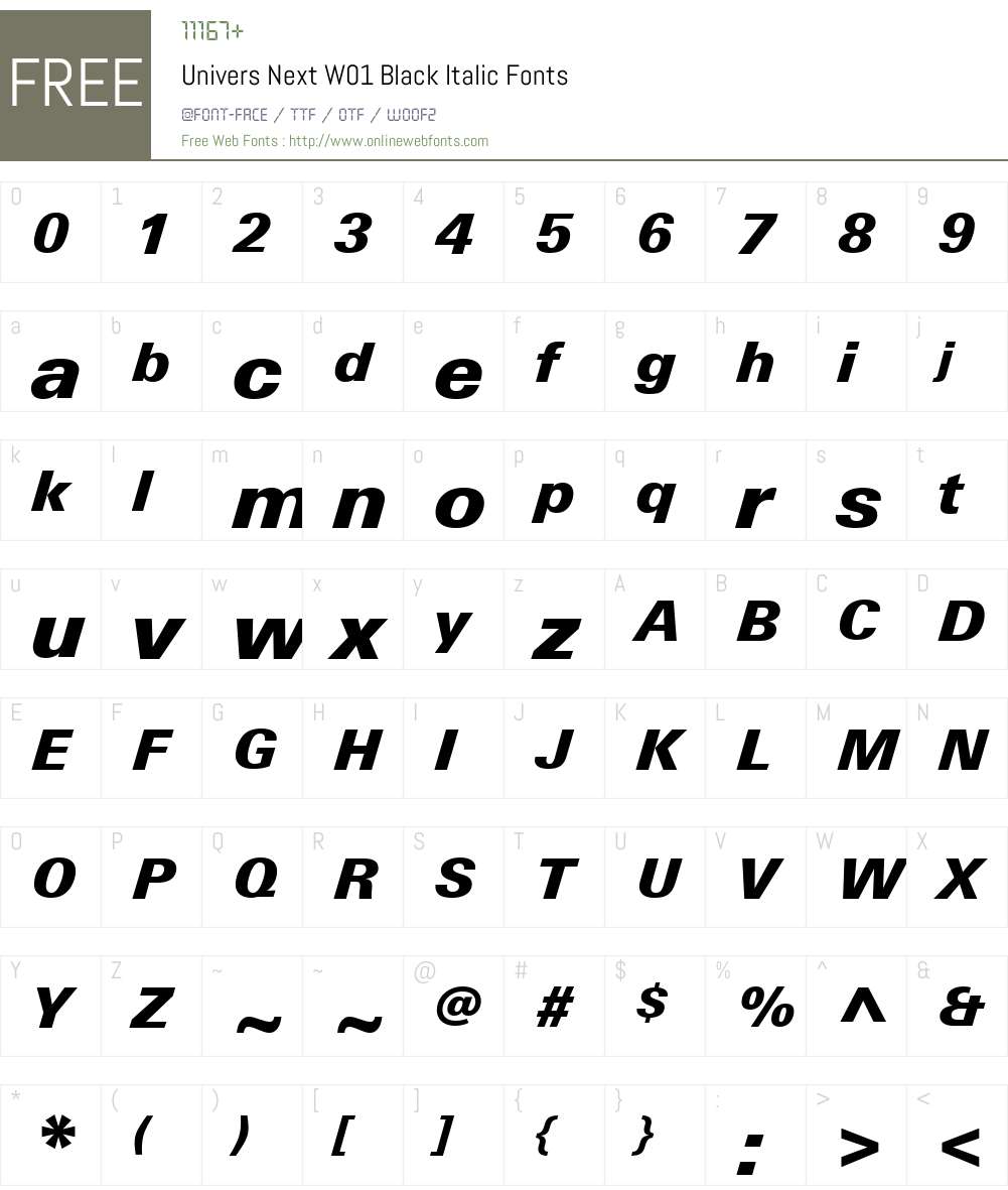 UniversNextW01-BlackItalic Font Screenshots