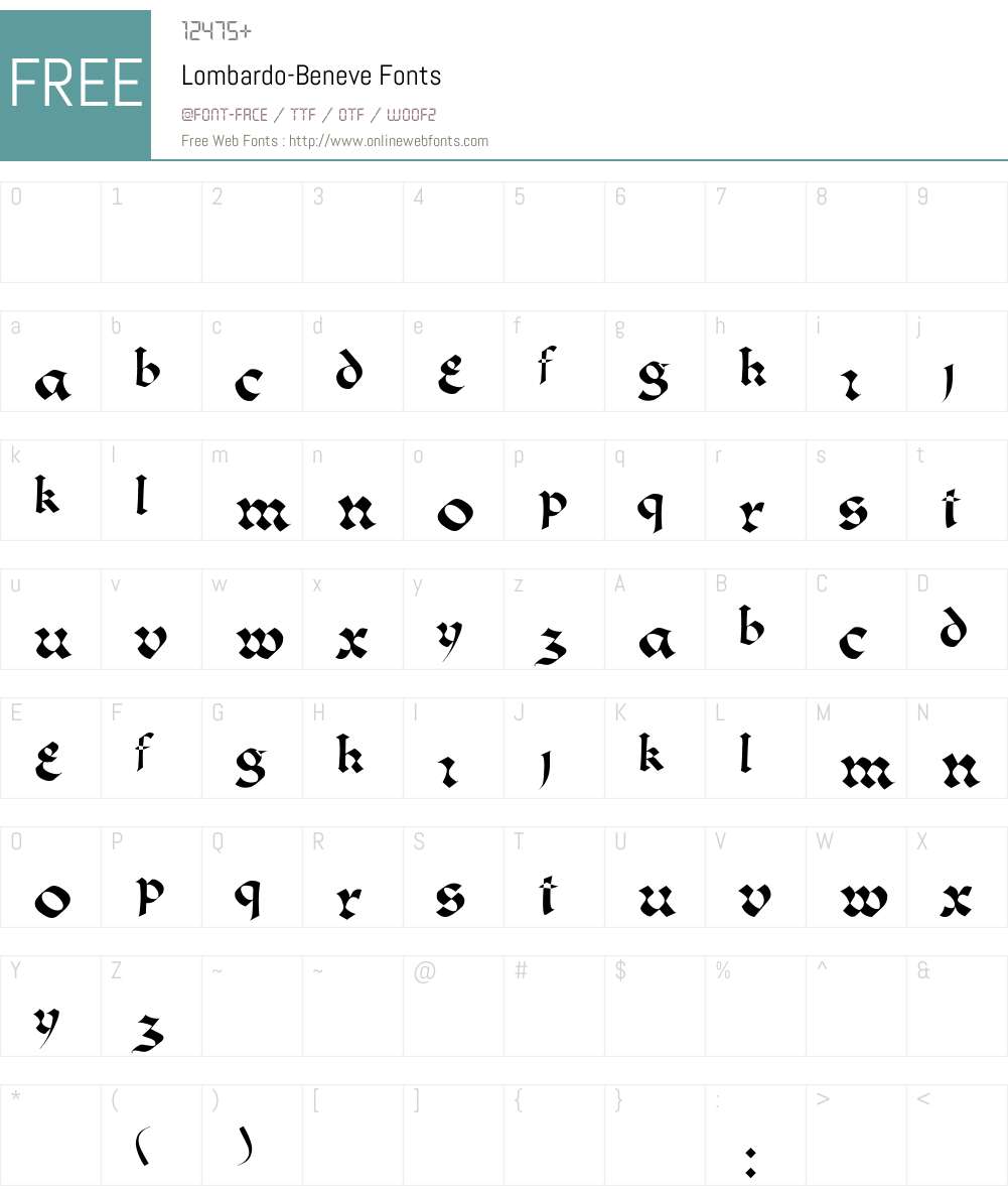 Lombardo-Beneve Font Screenshots