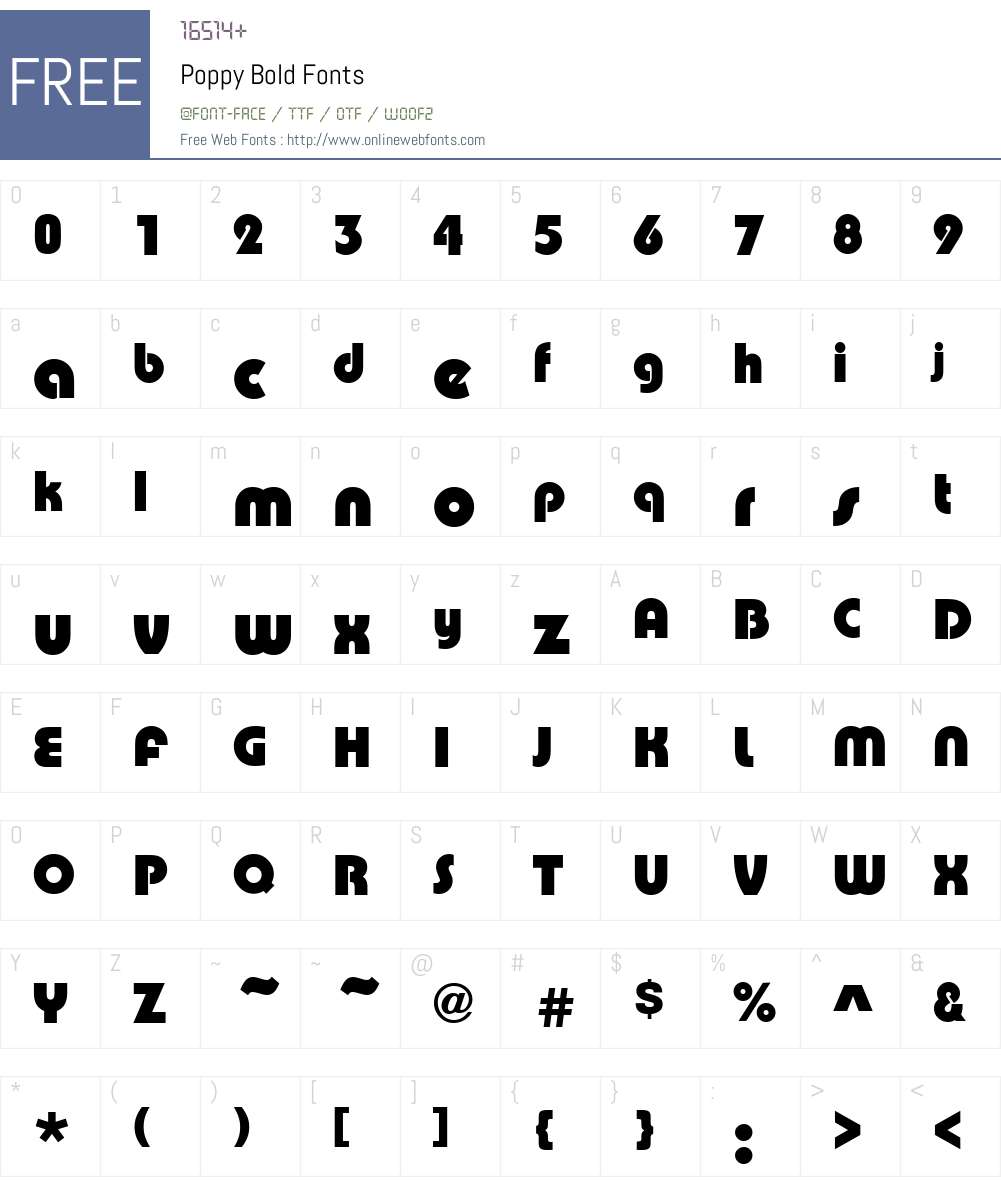 Poppy Font Screenshots