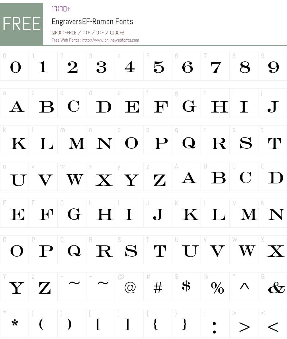 EngraversEF Font Screenshots