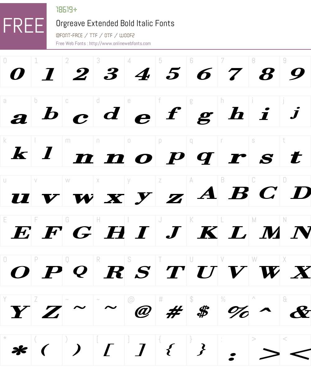 Orgreave Extended Font Screenshots