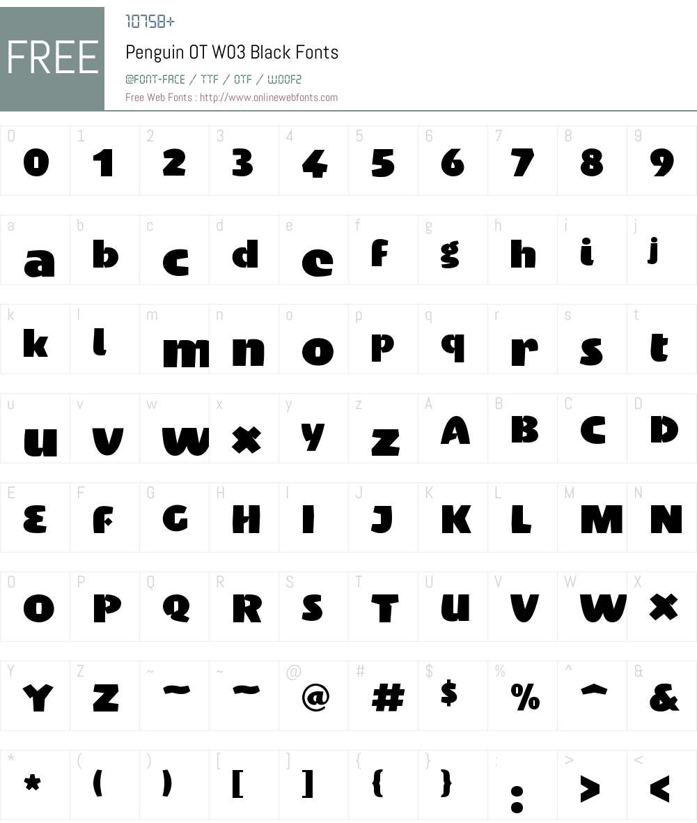 FF Penguin Font Screenshots
