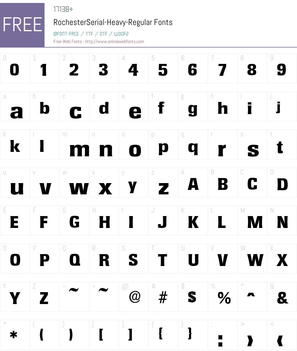 RochesterSerial-Heavy Font Screenshots