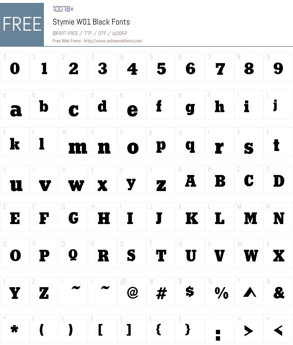 Stymie Font Screenshots