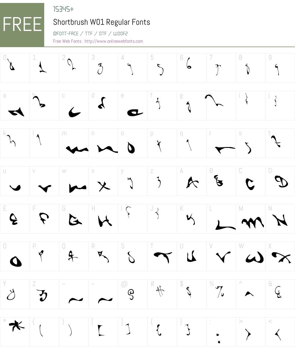 ShortbrushW01-Regular Font Screenshots