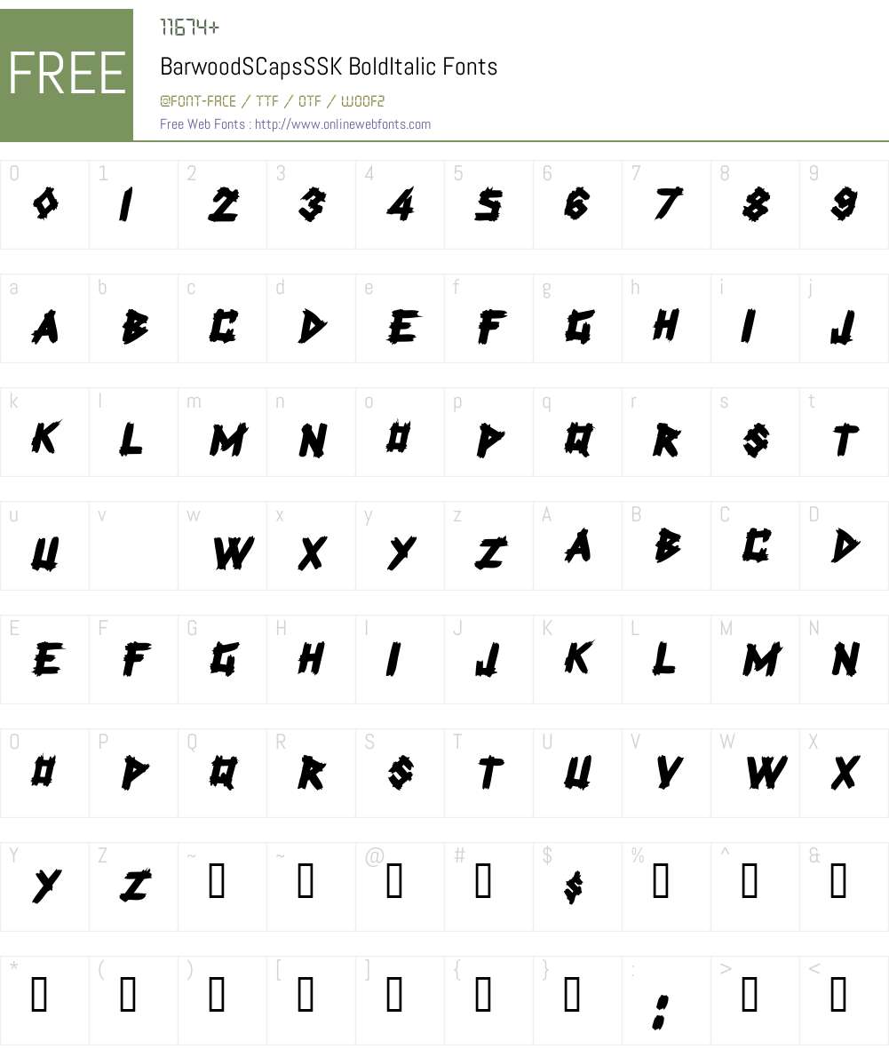 BarwoodSCapsSSK Font Screenshots