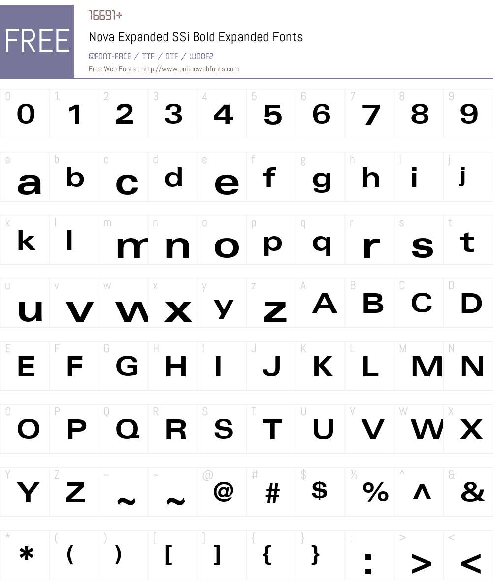 Nova Expanded SSi Font Screenshots