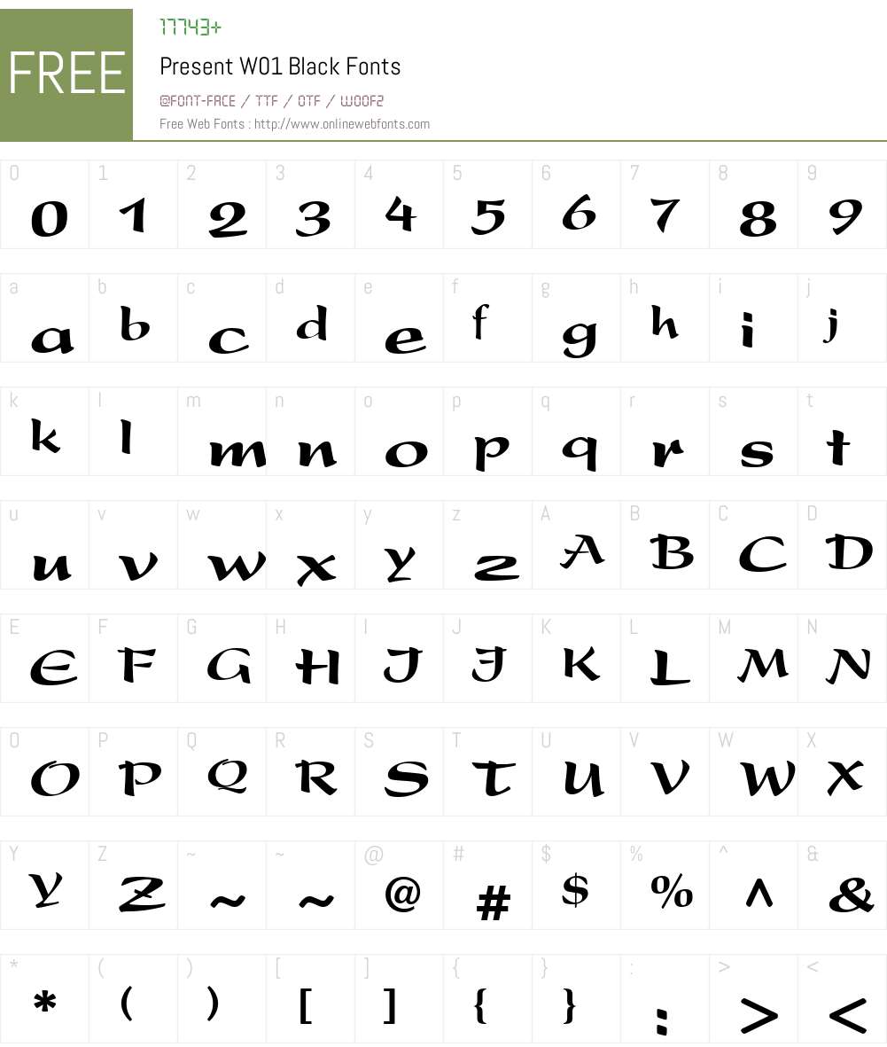 PresentW01-Black Font Screenshots