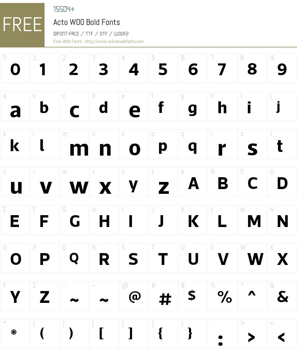 ActoW00-Bold Font Screenshots