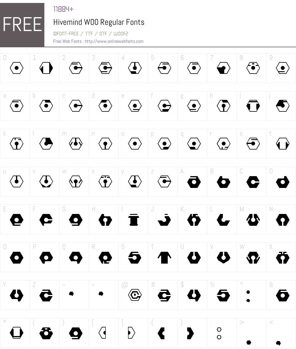 HivemindW00-Regular Font Screenshots