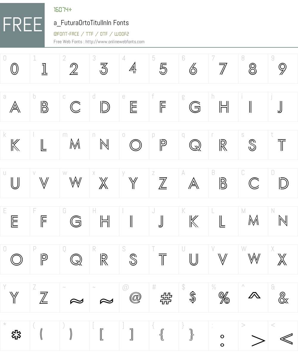 a_FuturaOrtoTitulInln Font Screenshots