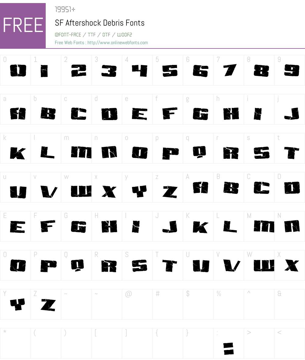 SF Aftershock Debris Font Screenshots