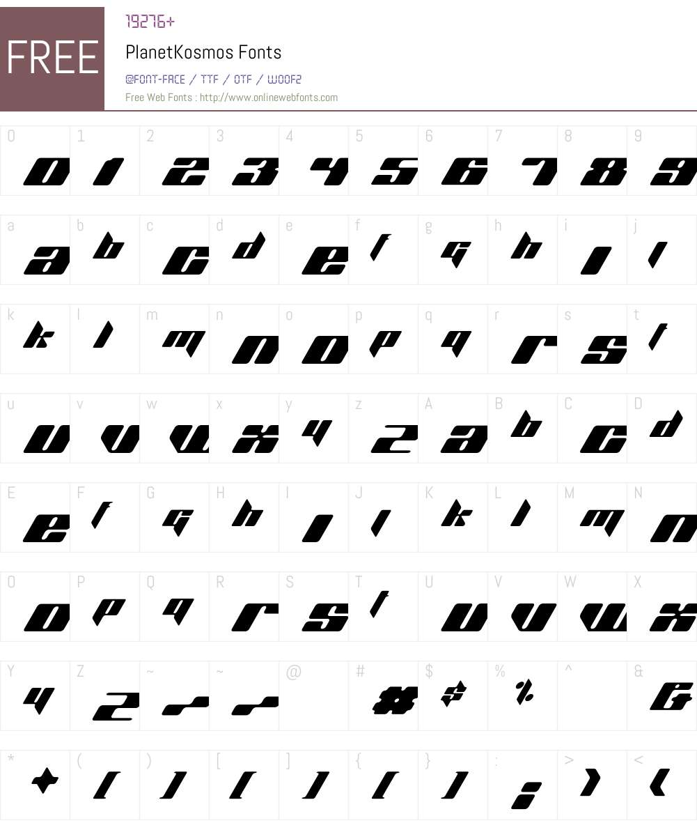 PlanetKosmos Font Screenshots