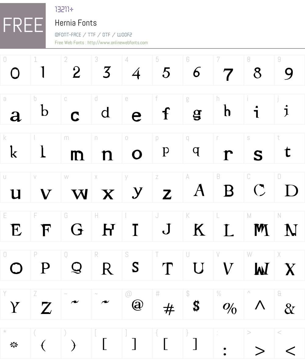 Hernia Font Screenshots