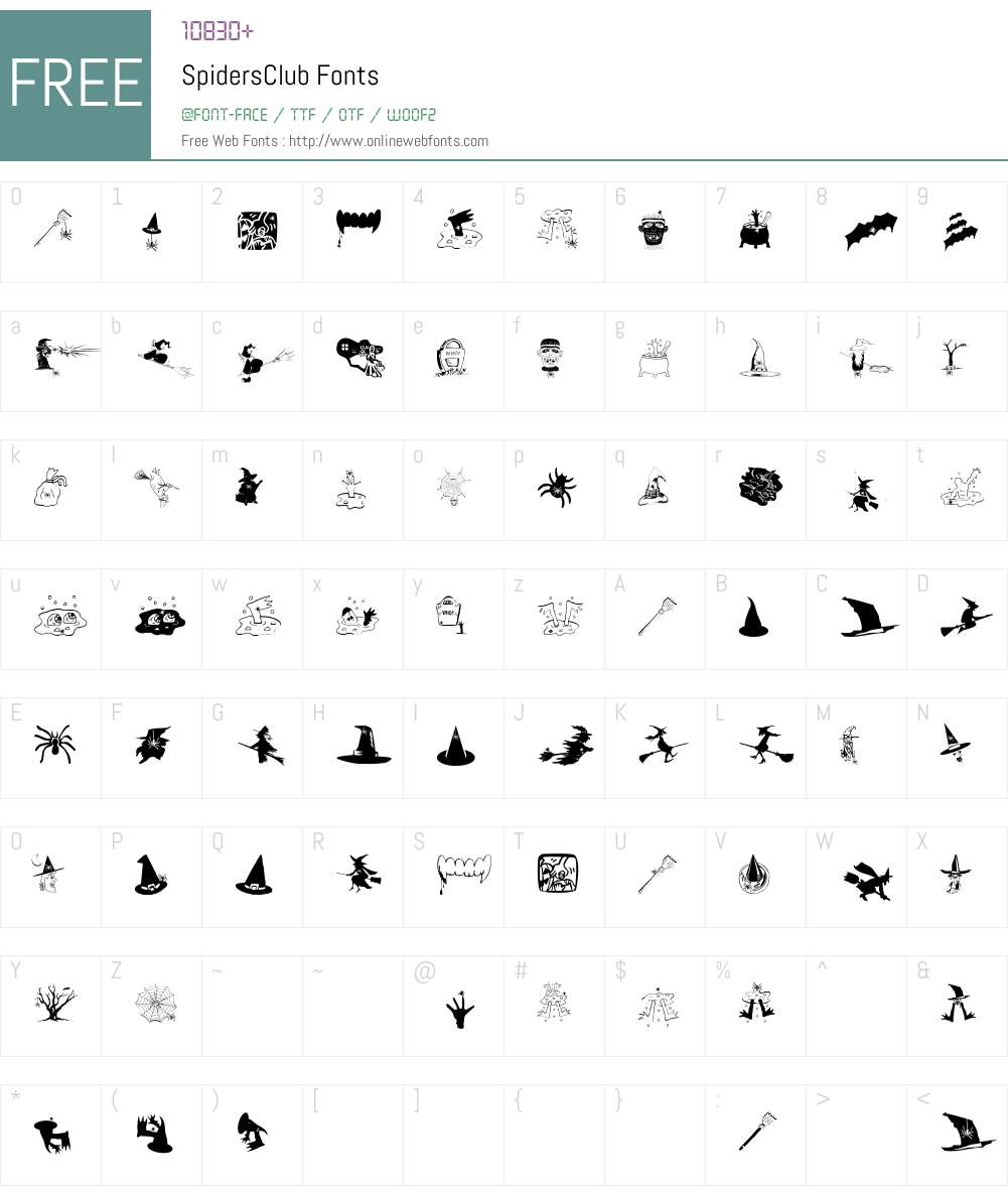 SpidersClub Font Screenshots