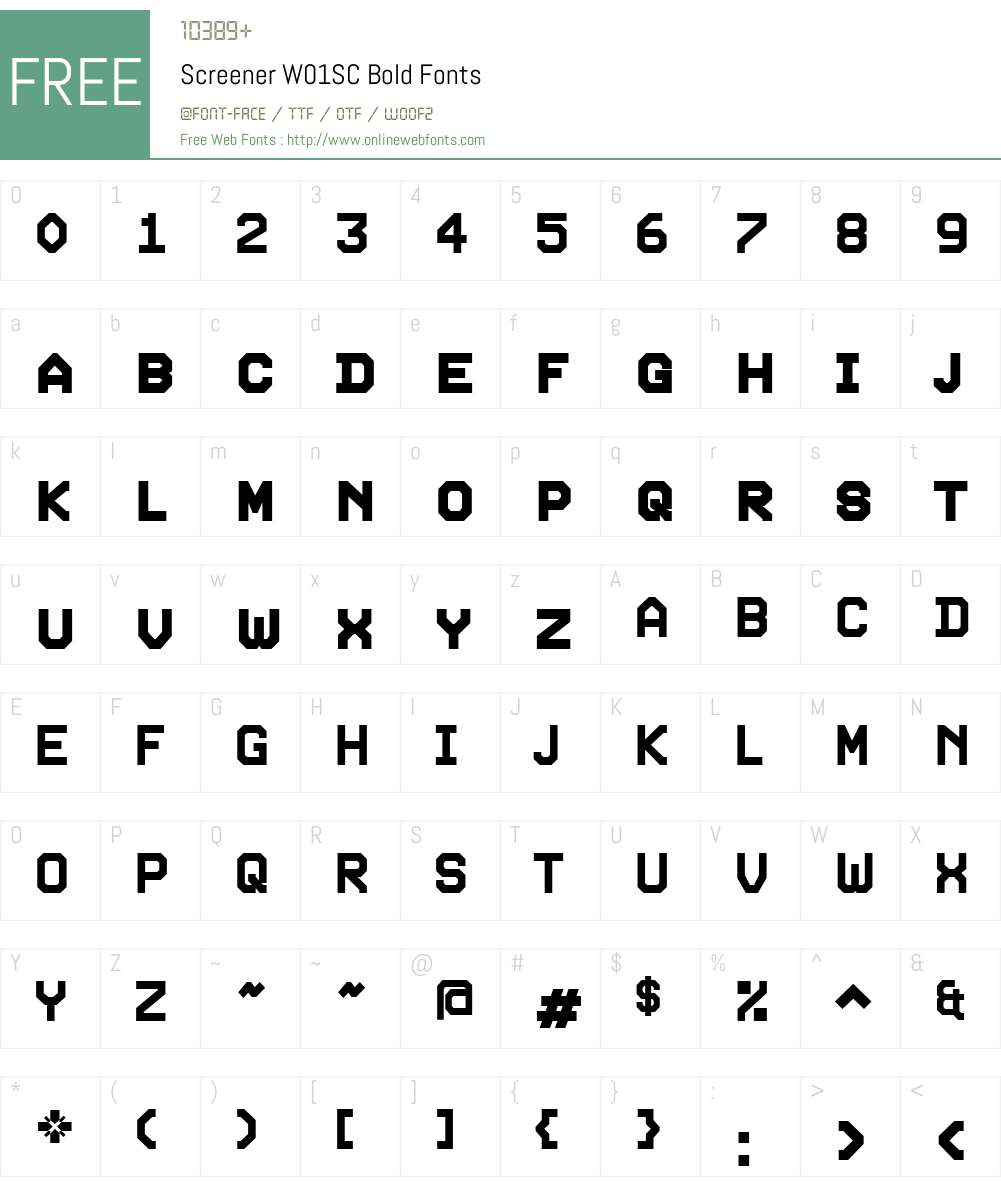 ScreenerW01SC-Bold Font Screenshots