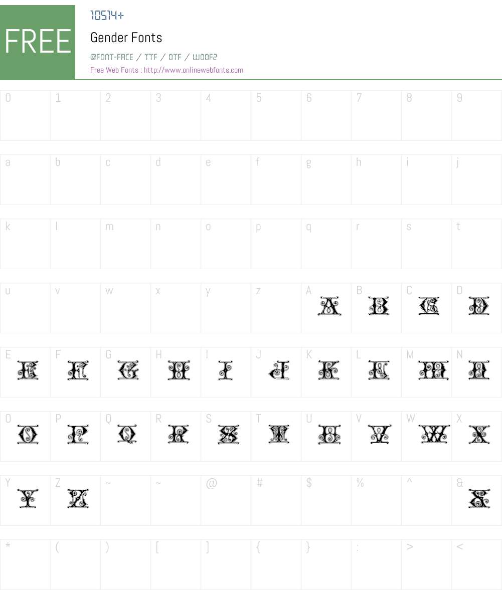 Gender Font Screenshots