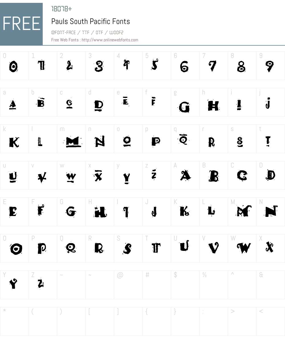 Pauls South Pacific Font Screenshots