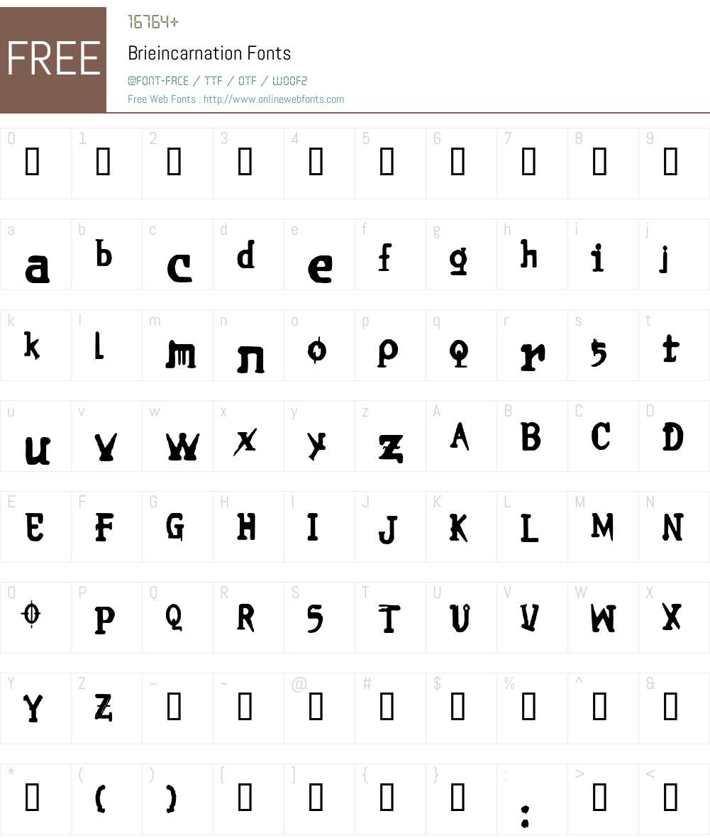 Brieincarnation Font Screenshots