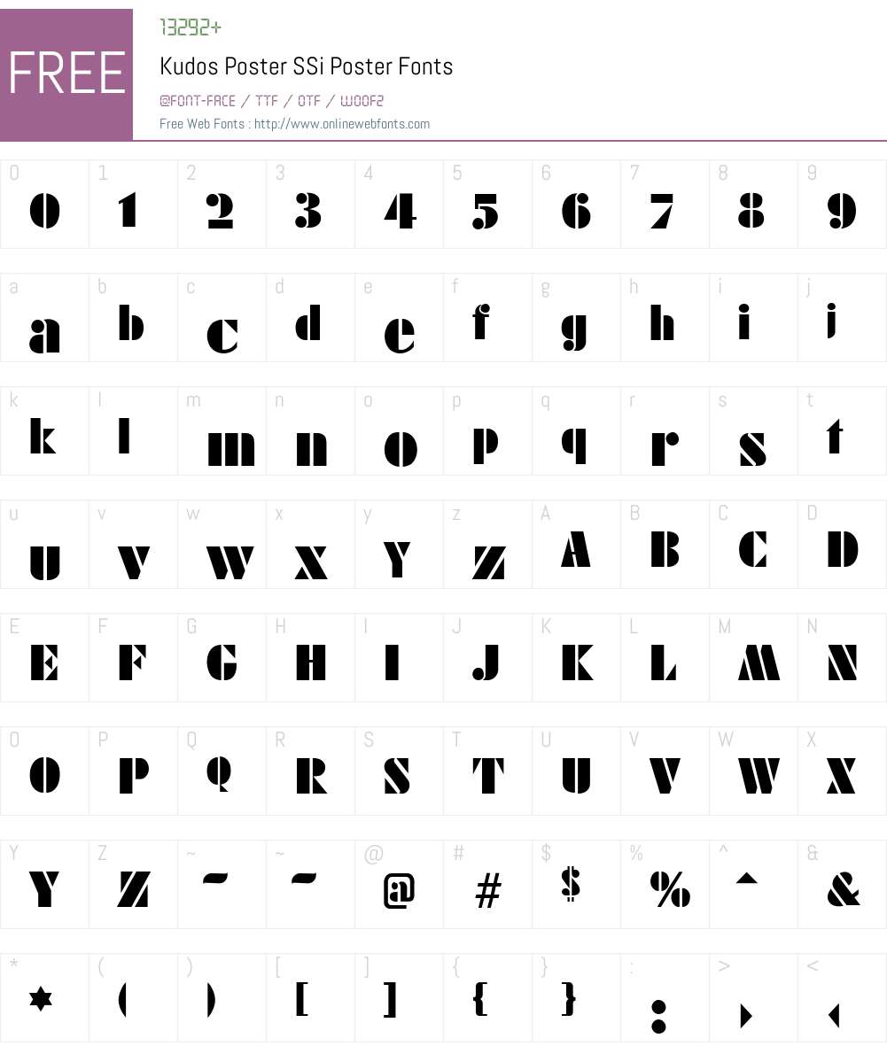 Kudos Poster SSi Font Screenshots