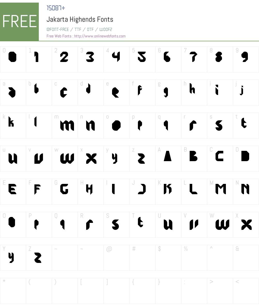 Jakarta Highends Font Screenshots
