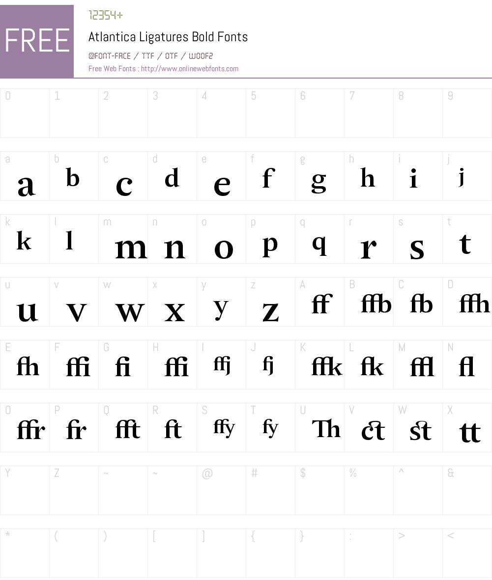 Atlantica Ligatures Font Screenshots