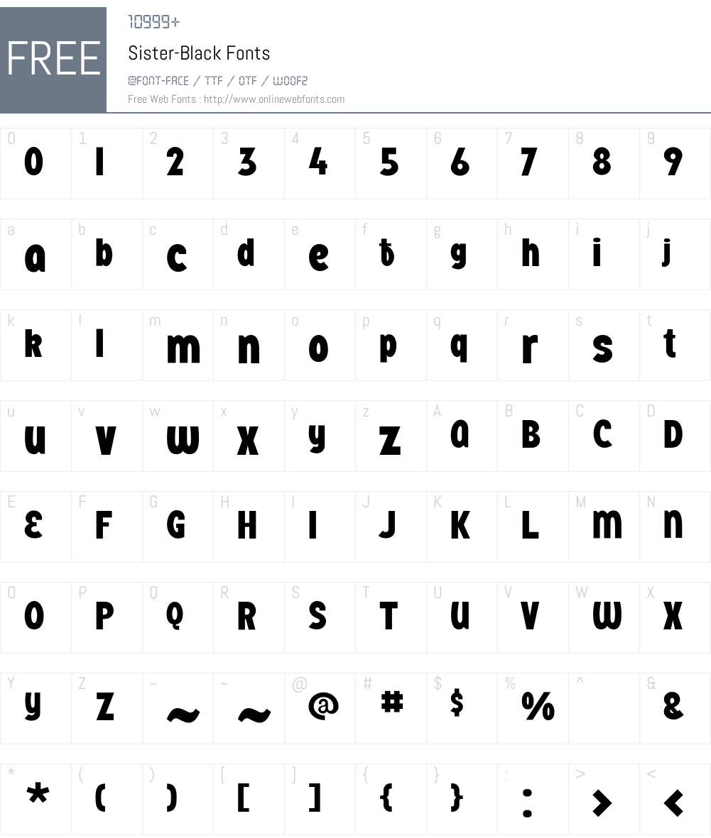 Sister Font Screenshots