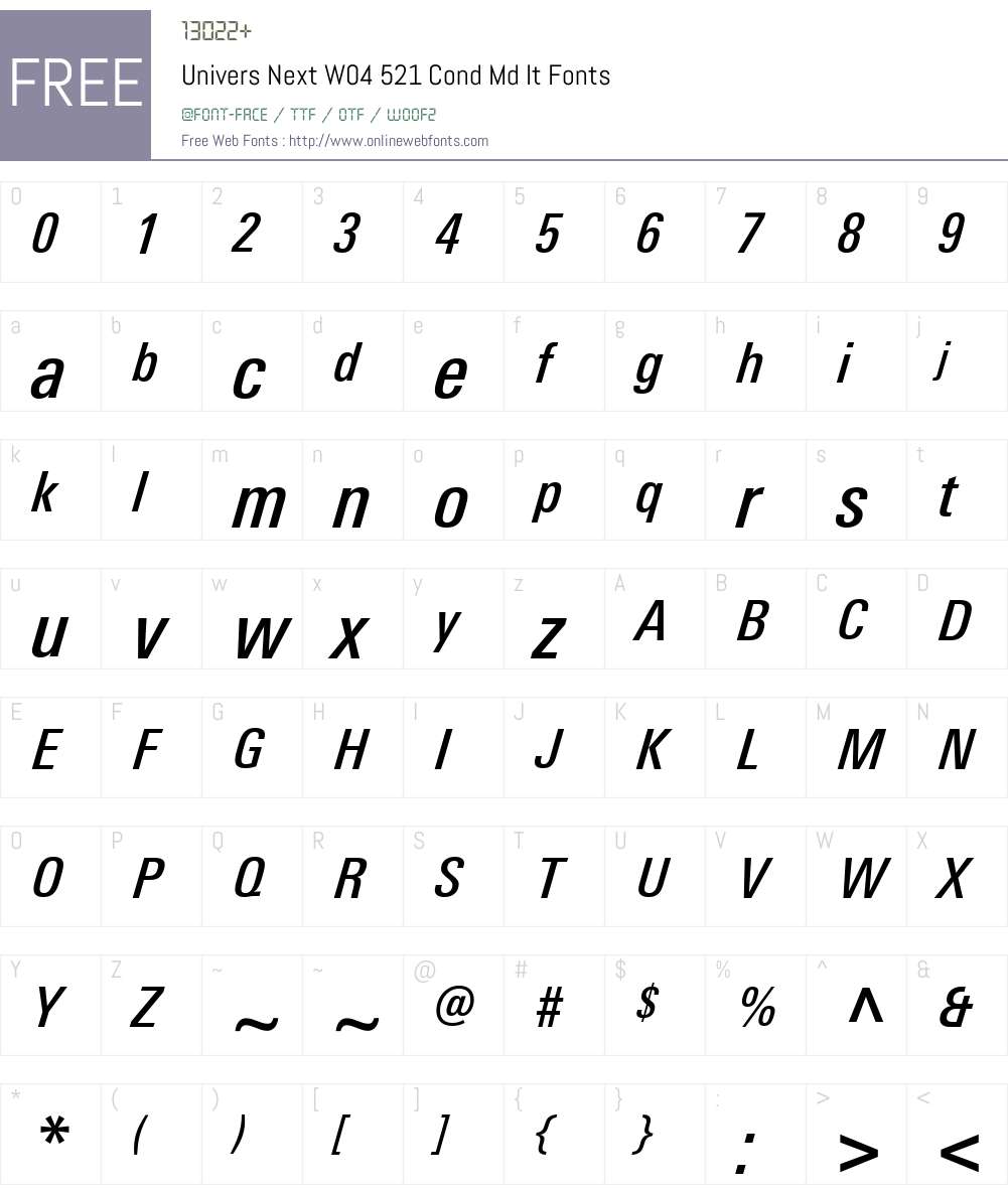 Univers Next Font Screenshots