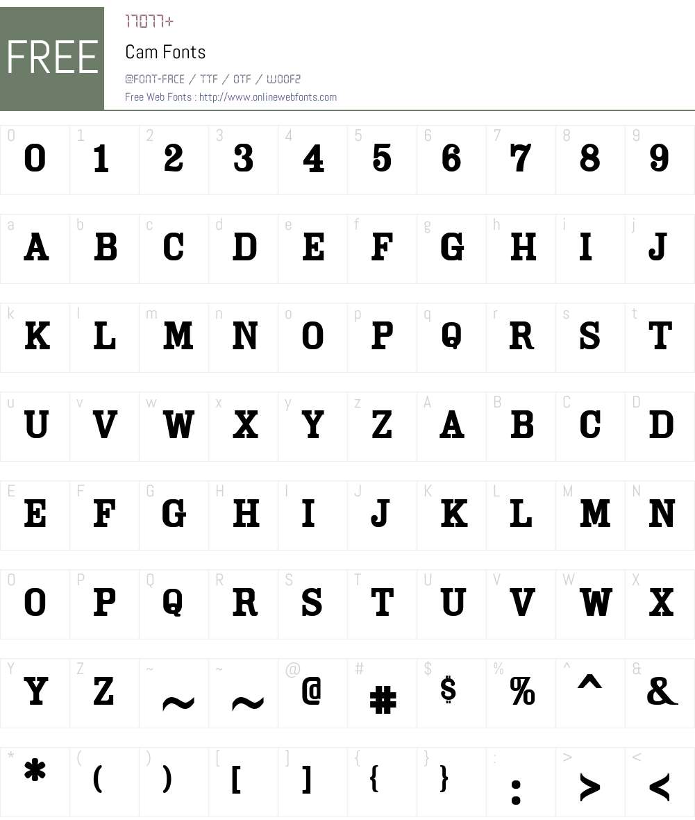 Cam Font Screenshots