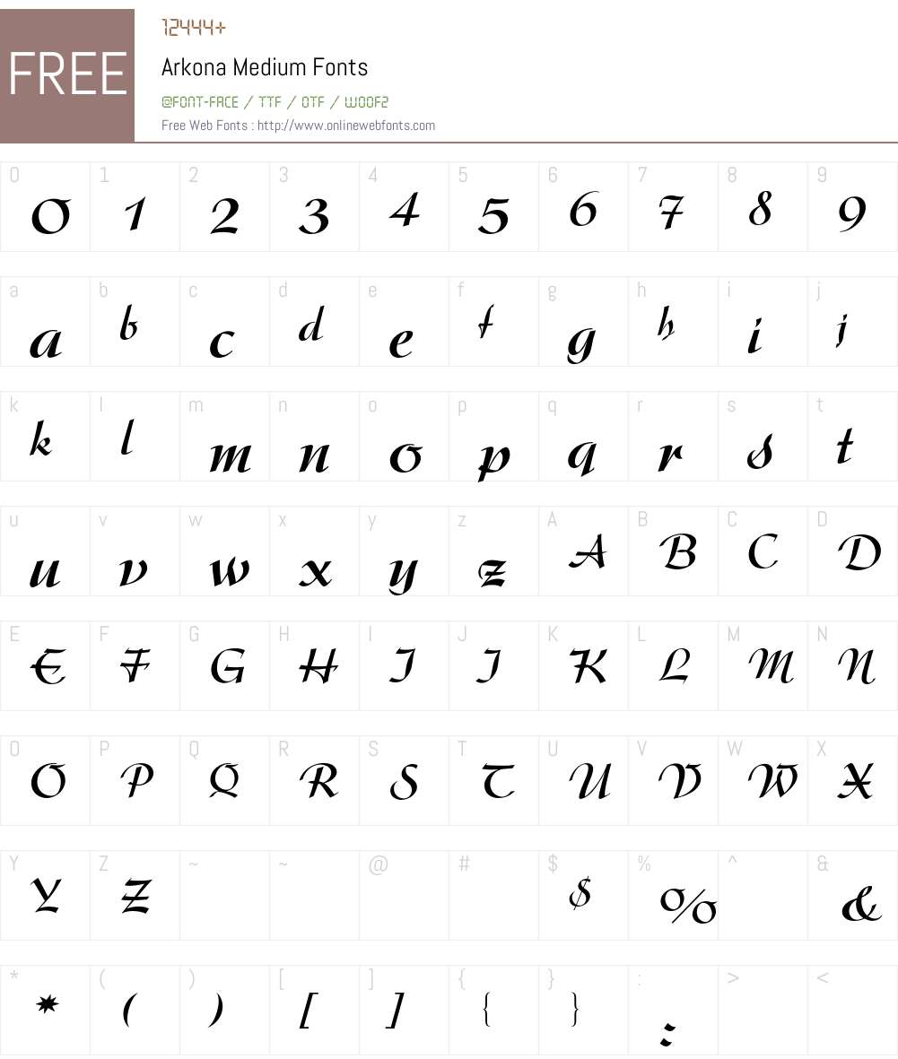 Arkona BQ Font Screenshots