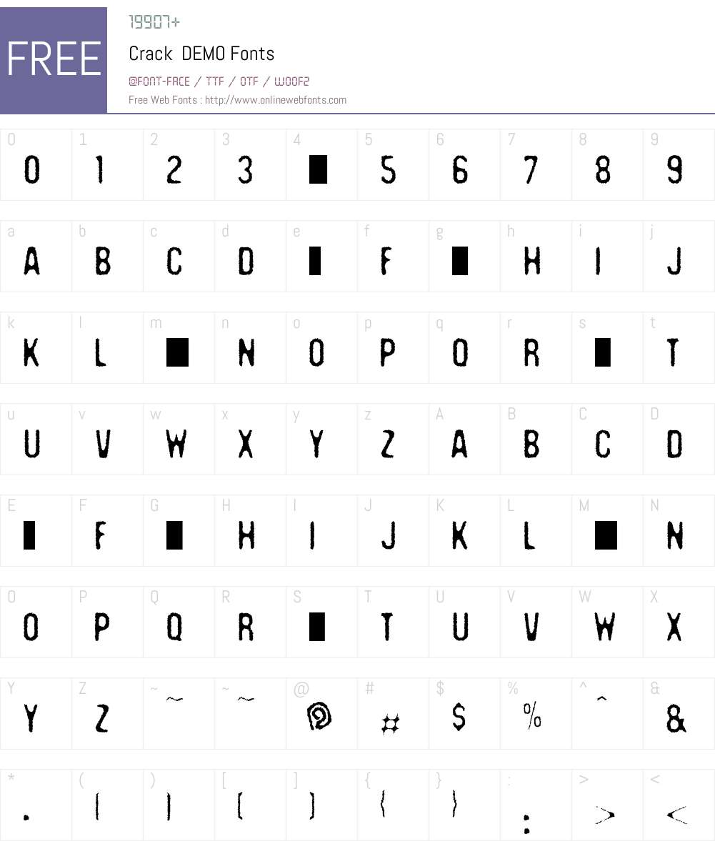 Crack Font Screenshots