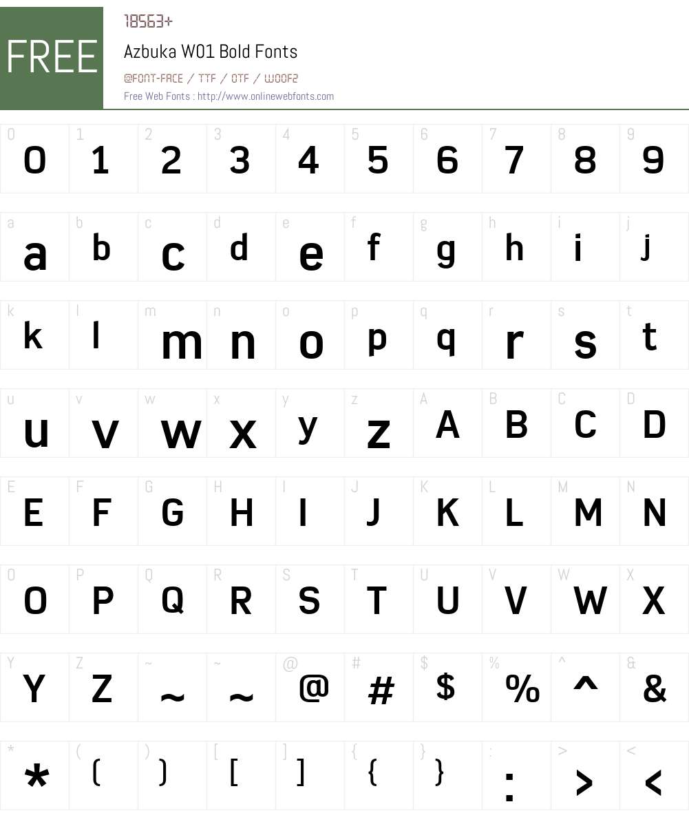 AzbukaW01-Bold Font Screenshots