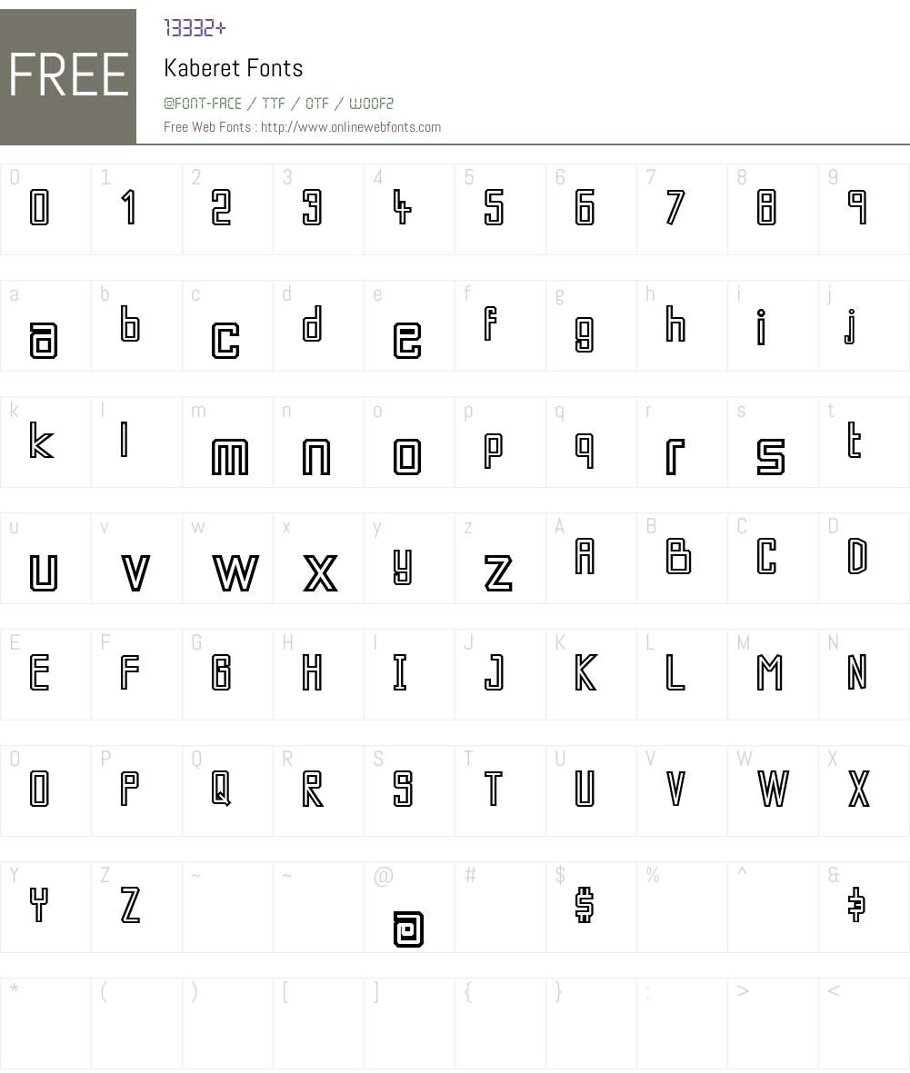 Kaberet Font Screenshots