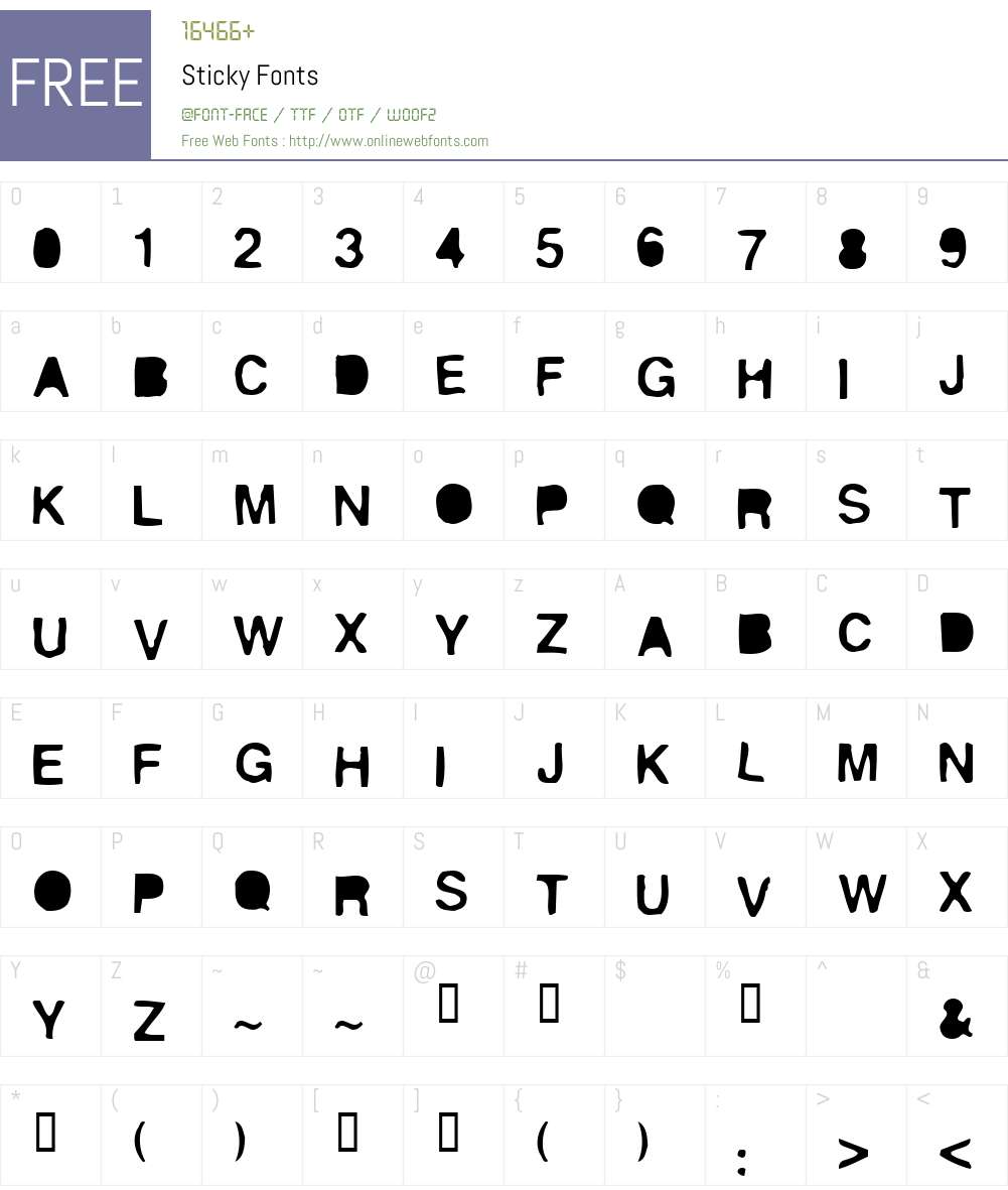 Sticky Font Screenshots