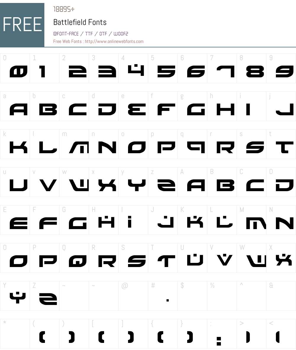Battlefield Font Screenshots