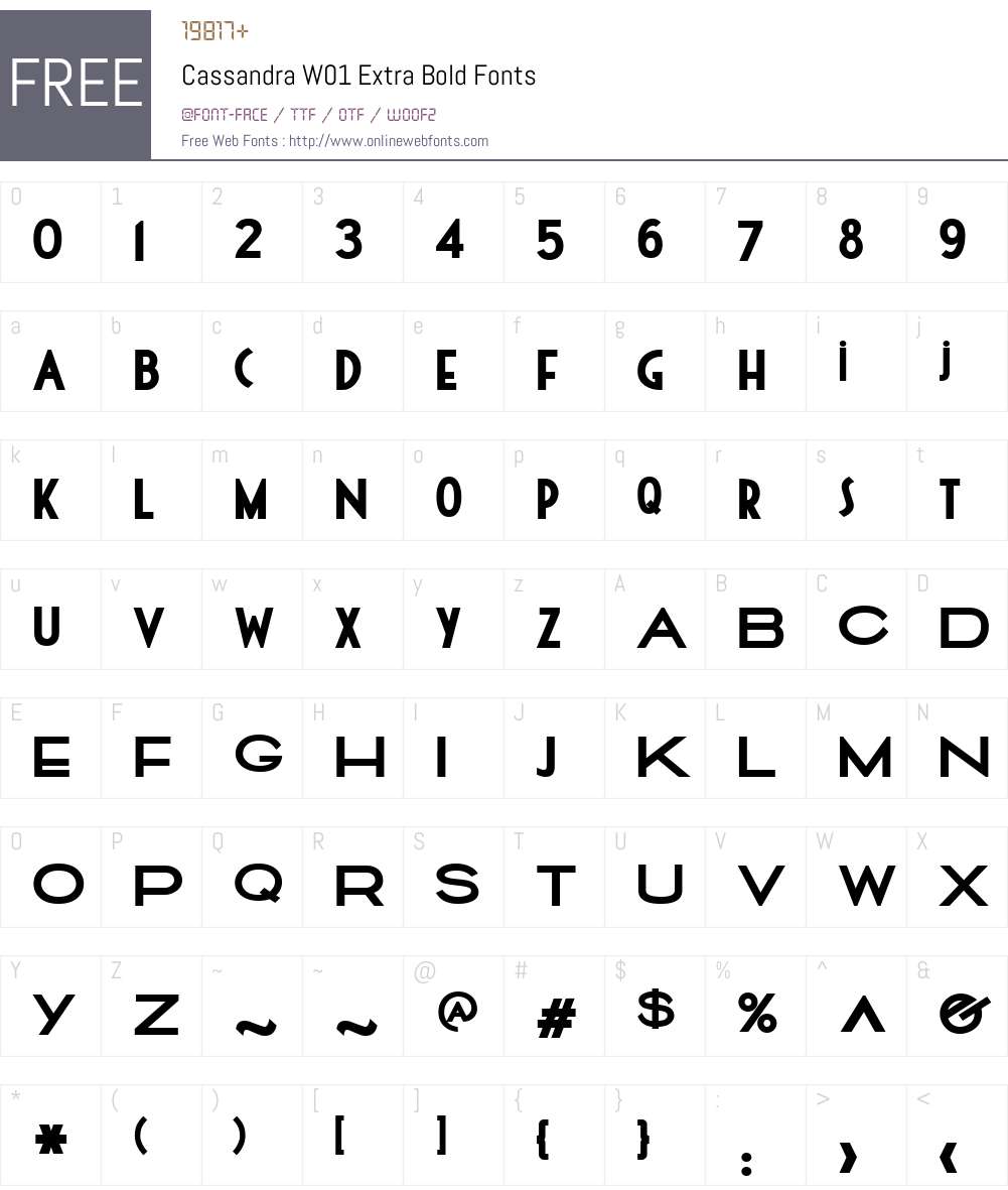 CassandraW01-ExtraBold Font Screenshots