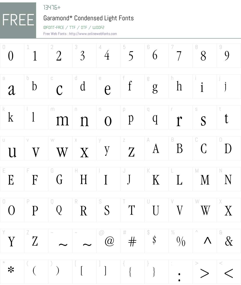 Garamond ITC Condensed BQ Font Screenshots
