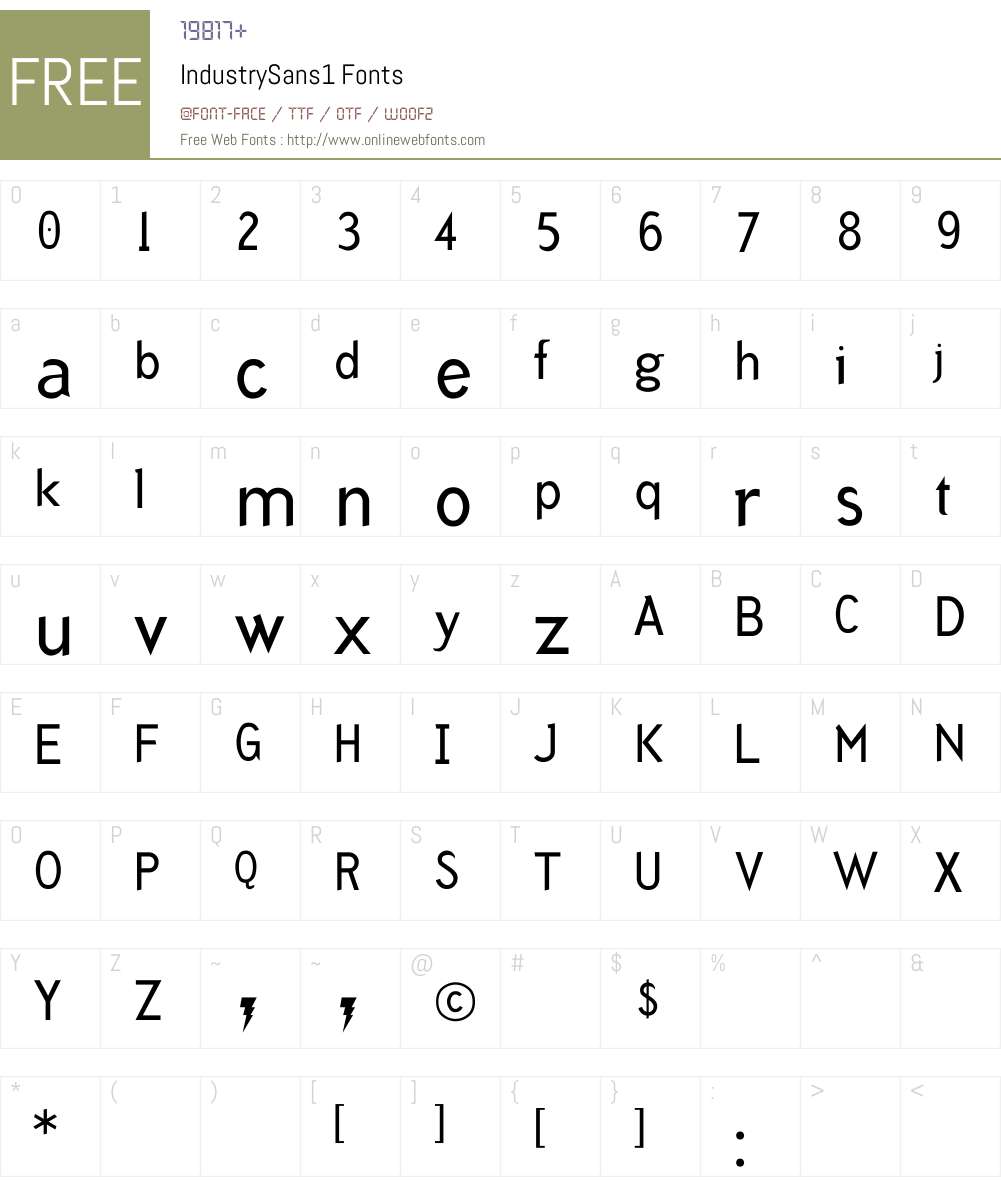 IndustrySans1 Font Screenshots