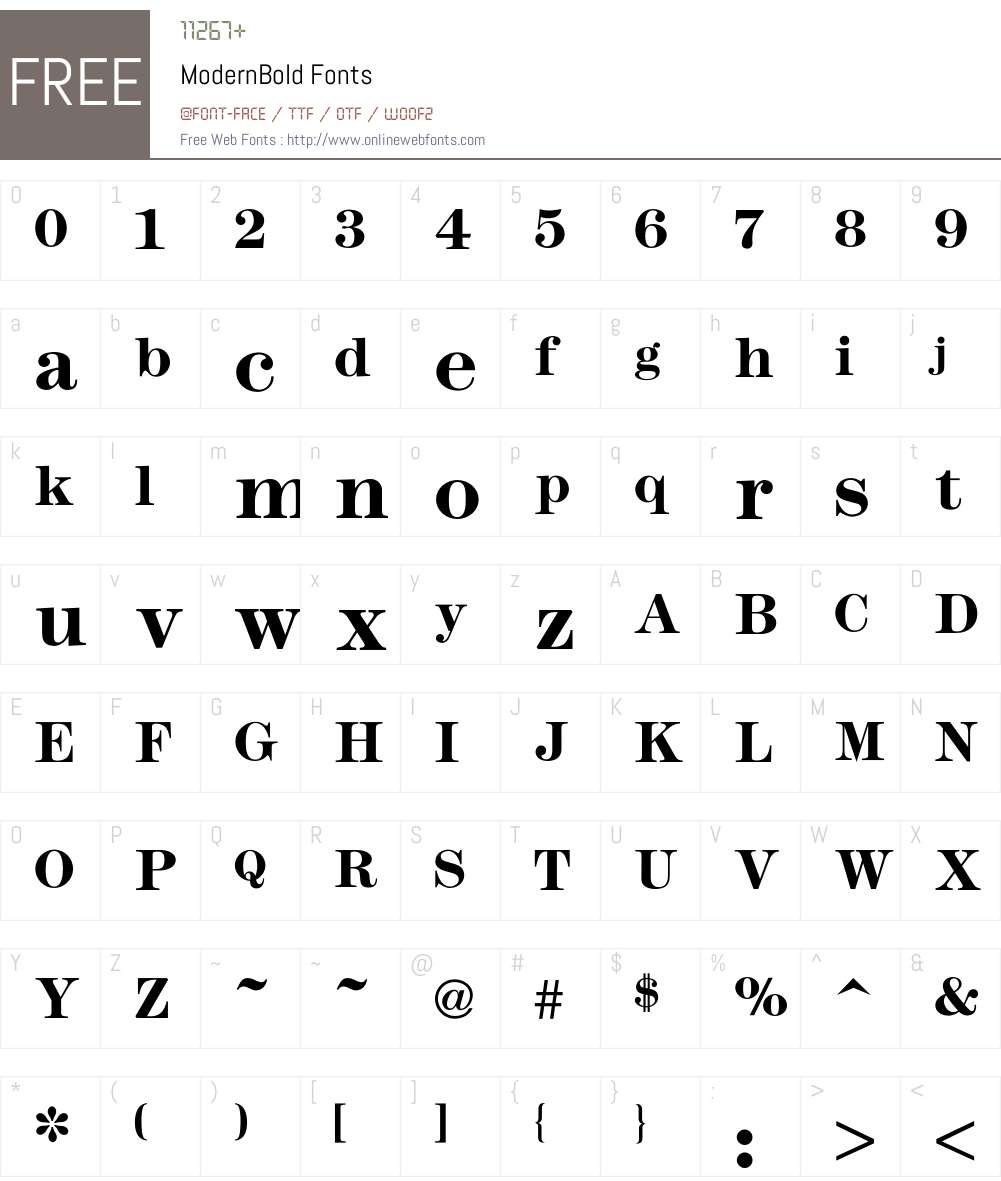 Modern Font Screenshots