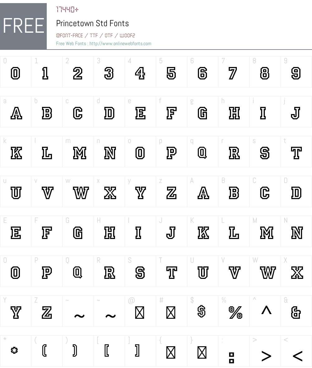 Princetown Std Font Screenshots