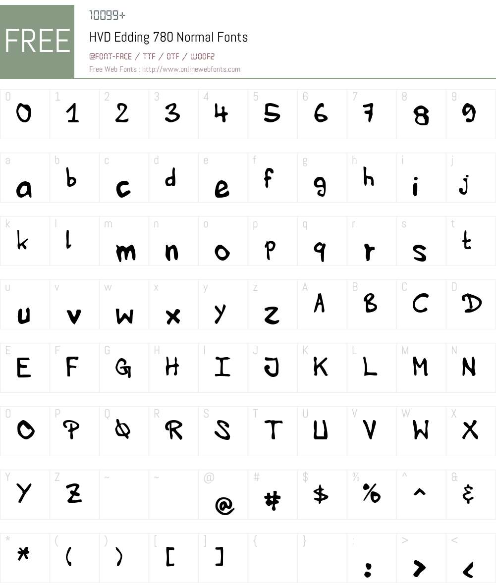 HVD Edding 780 Font Screenshots