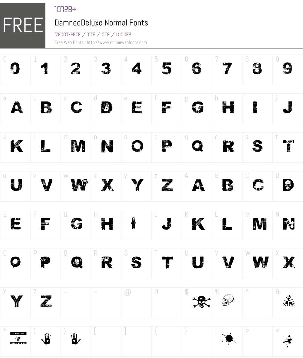 DamnedDeluxe Font Screenshots