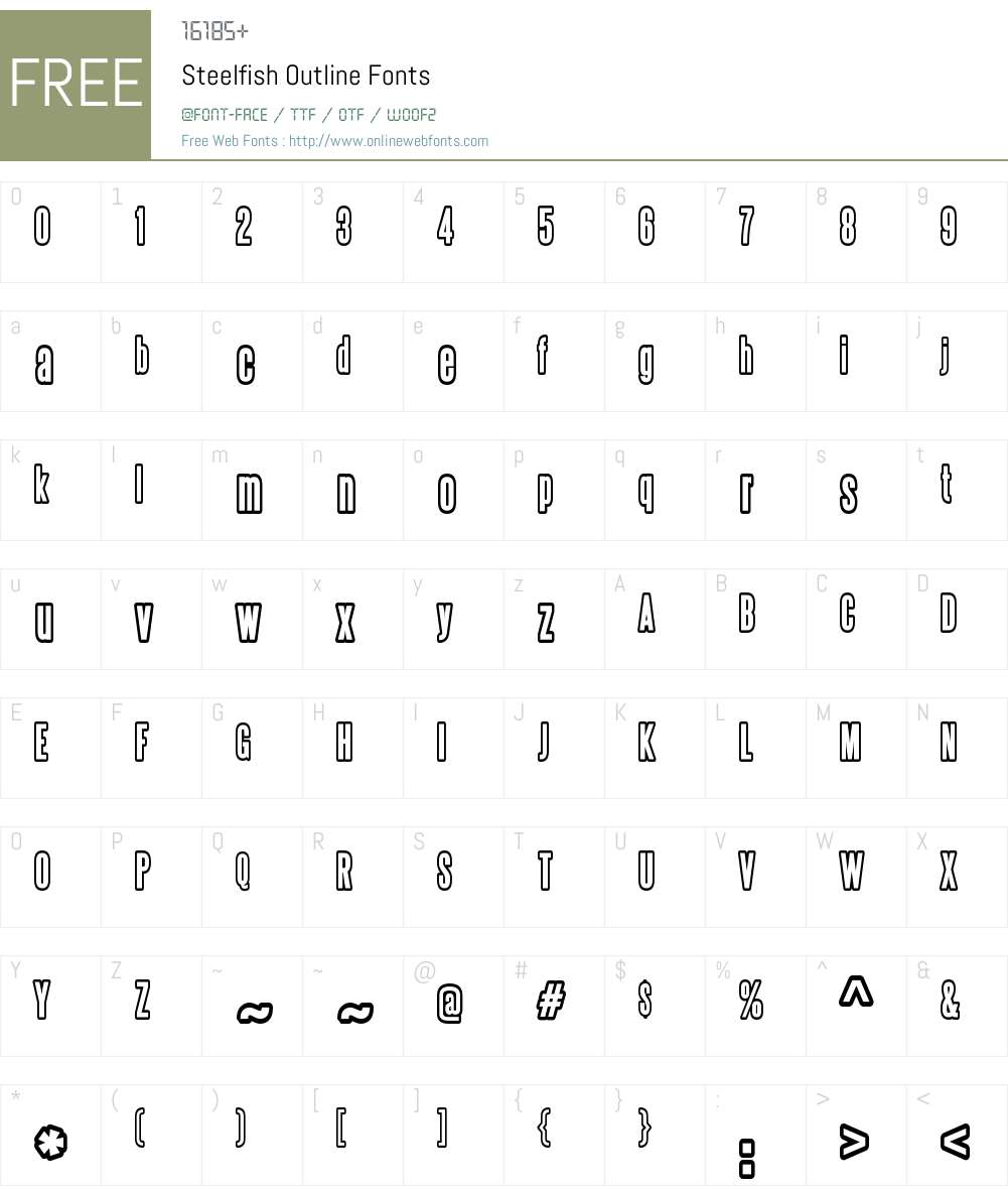 Steelfish Outline Font Screenshots