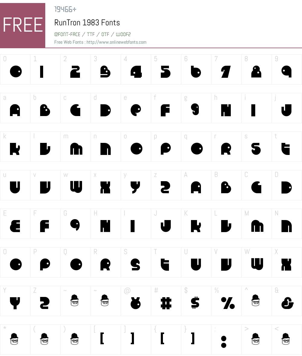 RunTron 1983 Font Screenshots