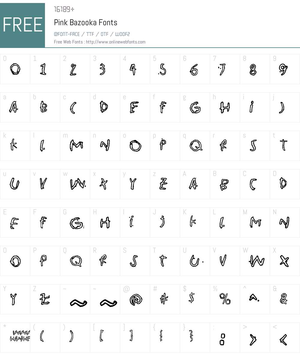 Pink Bazooka Font Screenshots