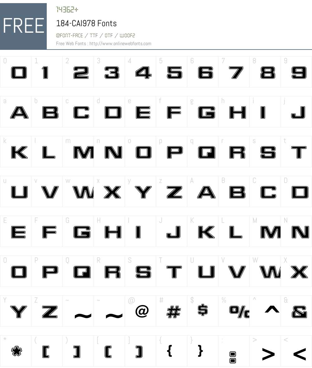 184-CAI978 Font Screenshots