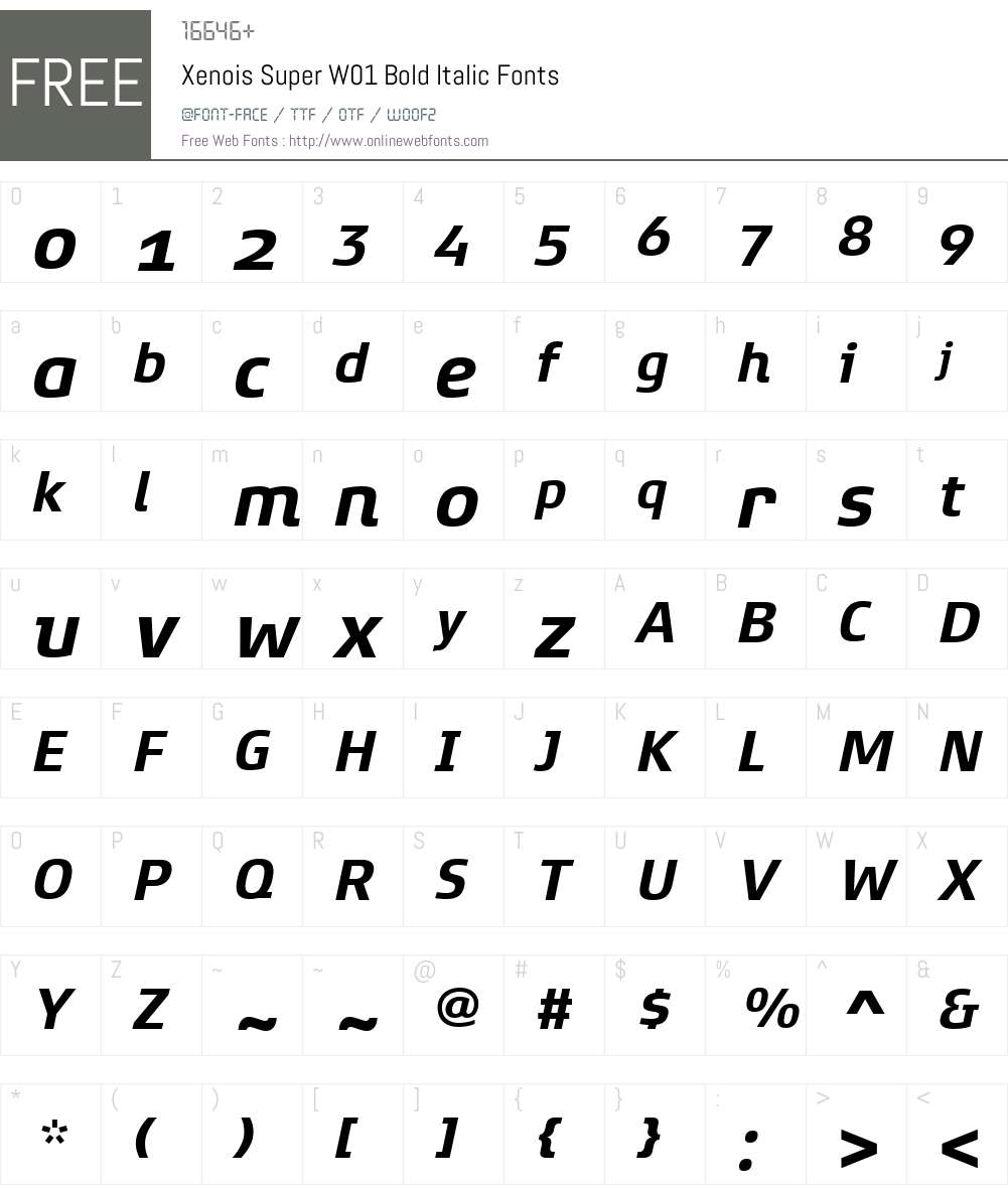 XenoisSuperW01-BoldItalic Font Screenshots