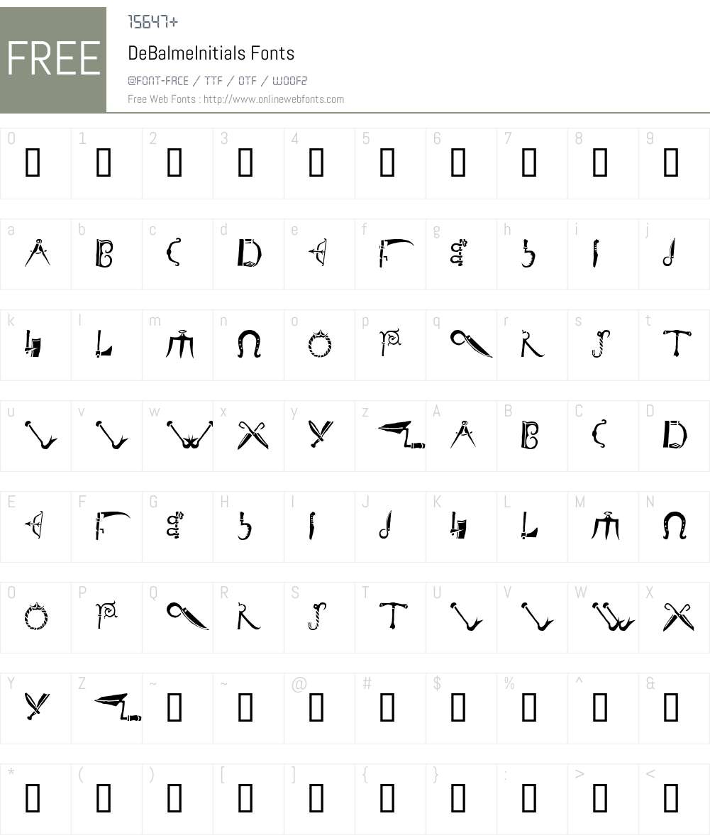 DeBalmeInitials Font Screenshots