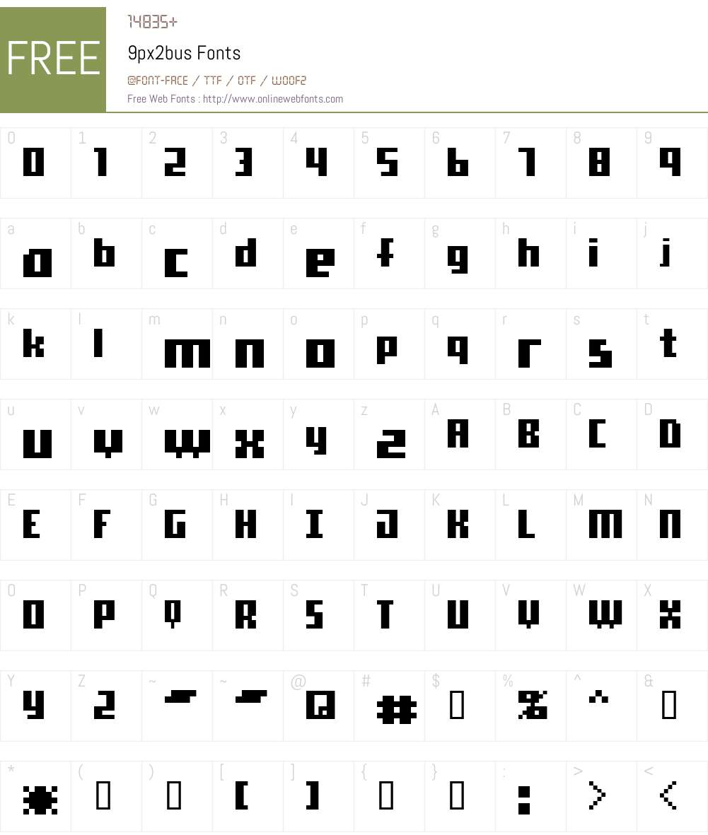 9px2bus Font Screenshots